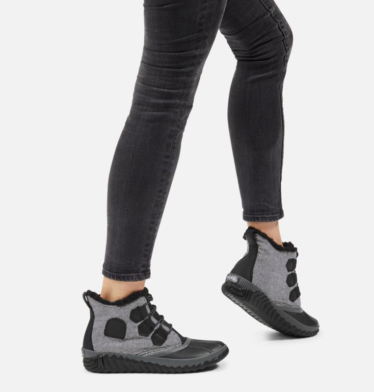 Botines Sorel Mujer - Out N About™ Plus Bajas Negras/Gris - 23179-ZCTP